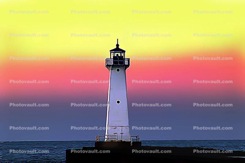 Sodus Outer Lighthouse, New York State, Lake Ontario, Great Lakes 