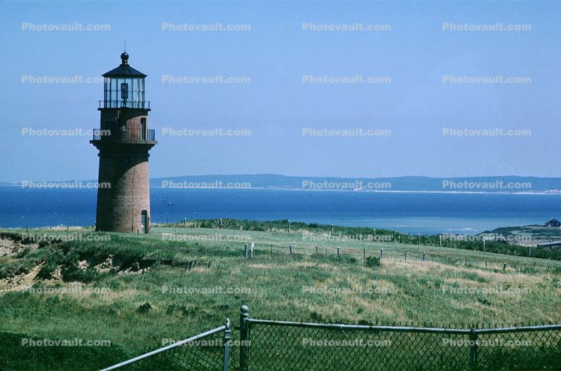 Gay Head Lighthouse, Marthas Vineyard, Atlantic Ocean, Eastern Seaboard, East Coast, Martha's Vineyard, Massachusetts, 1950s