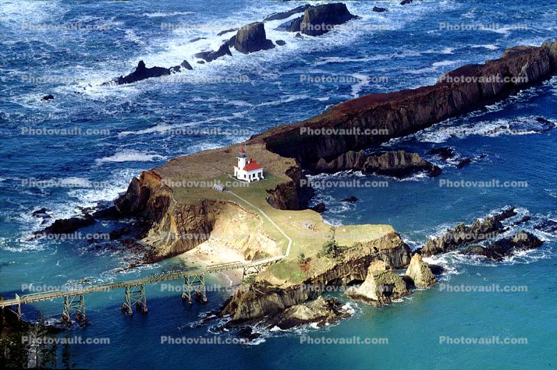 Cape Arago Lighthouse, Chief's Island, Oregon, West Coast, Pacific Ocean