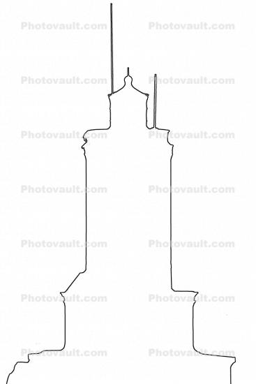 Angel's Gate Lighthouse line drawing, outline, shape 
