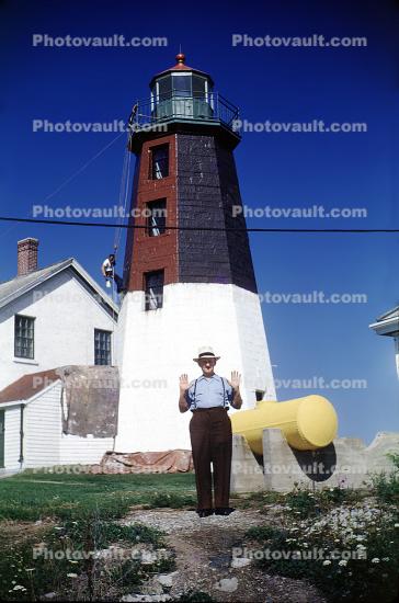 Point Judith Light, East Coast, Eastern Seaboard, Atlantic Ocean, Point Judith Lighthouse, Rhode Island Sound, 1940s