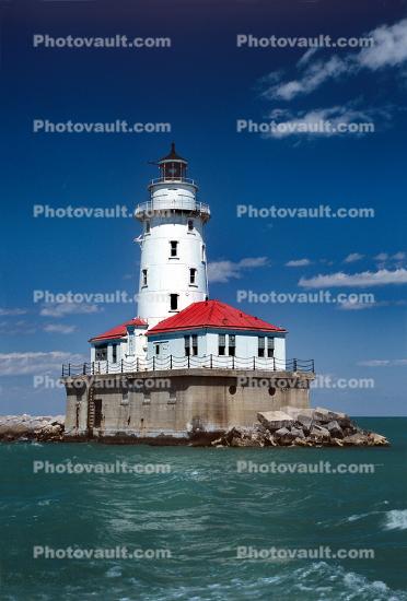 Chicago Harbor Lighthouse, Illinois, Lake Michigan, Great Lakes, Harbor