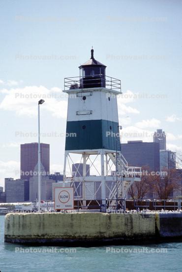 Chicago Harbor Southeast Guidewall Lighthouse, Illinois, Lake Michigan, Great Lakes, Harbor