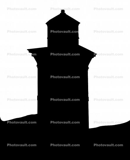 Table Bluff Lighthouse silhouette, Eureka, Humboldt County, California, West Coast, Pacific Ocean, logo, shape
