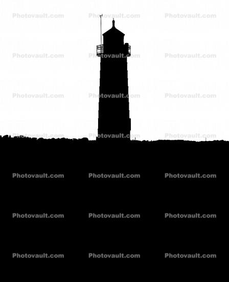 Kenosha Pierhead Lighthouse silhouette, Kenosha, Lake Michigan, Great Lakes, Wisconsin, USA, logo, shape