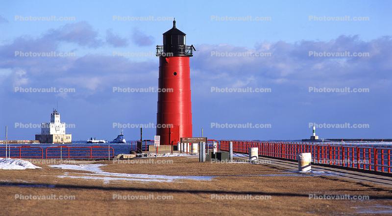 Milwaukee Breakwater Lighthouse, Wisconsin, Lake Michigan, Great Lakes