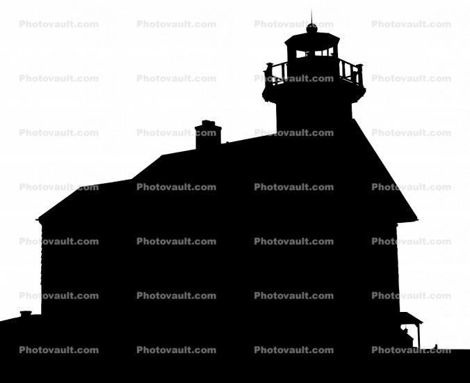 Port Washington Lighthouse silhouette, Wisconsin, Lake Michigan, Great Lakes, logo, shape
