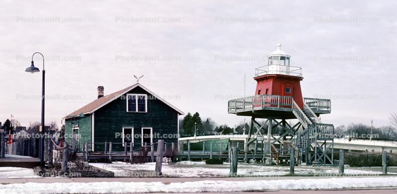 Two-Rivers Lighthouse, Wisconsin, Lake Michigan, Great Lakes, Panorama