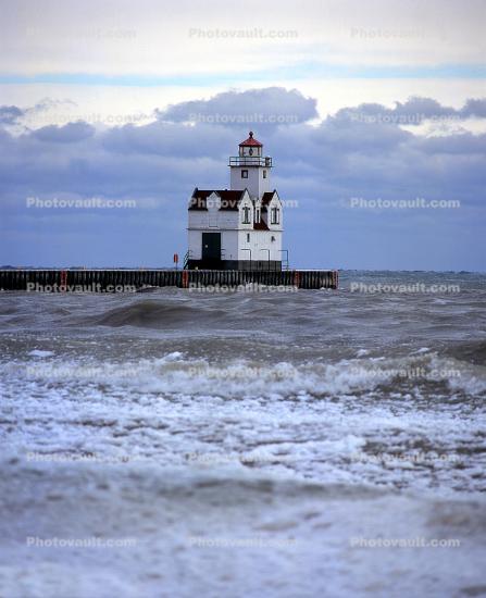 Kewaunee Pierhead Lighthouse, Wisconsin, Lake Michigan, Great Lakes