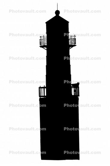 Algoma Pierhead Lighthouse silhouette, Wisconsin, Lake Michigan, Great Lakes, logo, shape, northern pier, Ahnapee River