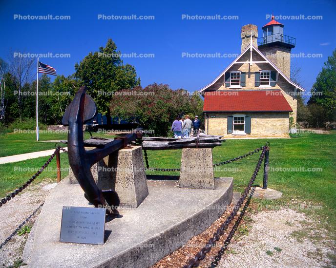 Anchor, Eagle Bluff Lighthouse, Peninsula State Park, Door County, Green Bay Peninsula, Wisconsin, Lake Michigan, Great Lake
