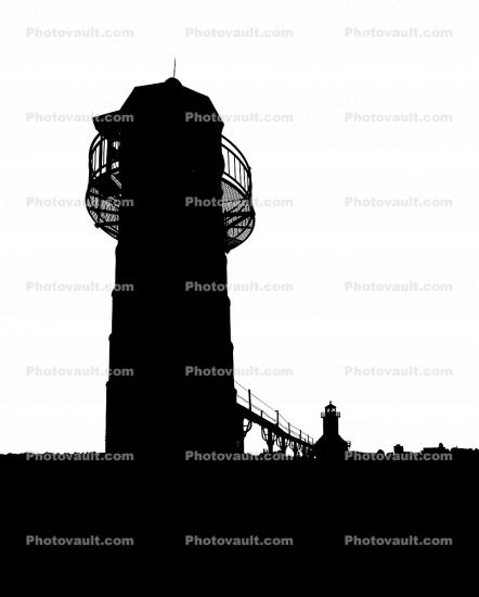 Saint Joseph Harbor Lighthouse silhouette, logo, shape