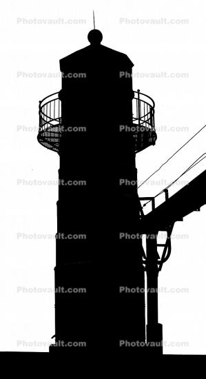 Saint Joseph Harbor Lighthouse silhouette, Lake Michigan, Great Lakes, logo, shape