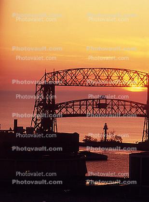 Duluth Harbor South Breakwater Inner Lighthouse, Duluth, Minnesota, Lake Superior, Great Lakes, Sunrise