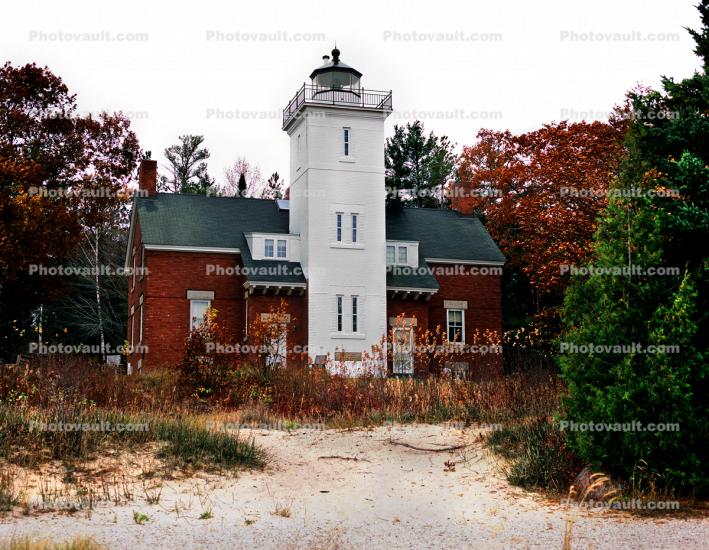 Forty Mile Point Lighthouse, Michigan, Lake Huron, Great Lakes