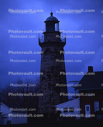 Fairport Harbor Lighthouse, Ohio, Lake Erie, Great Lakes, Twilight, Dusk, Dawn