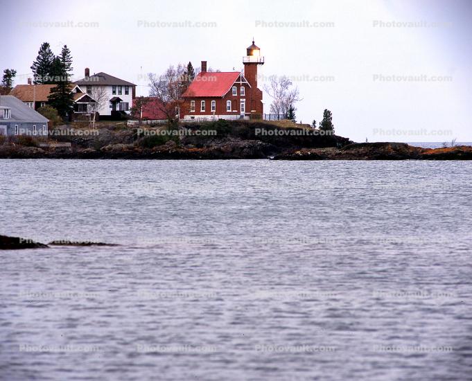 Eagle Harbor Light Station, Keweenaw Waterway Upper Entrance, Lighthouse, Houghton County, Copper Island, Keweenaw Peninsula, Michigan, Lake Superior, Great Lakes, Harbor