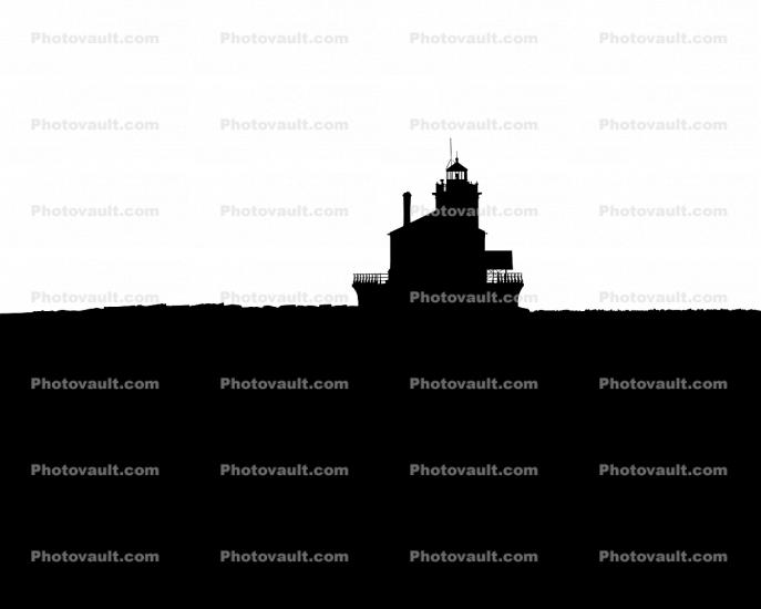 Oswego West Pierhead Lighthouse silhouette, Lake Ontario, New York State, Great Lakes, logo, shape