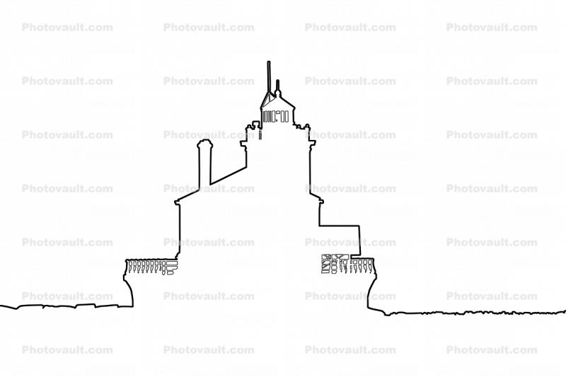 Oswego West Pierhead Lighthouse outline, line drawing