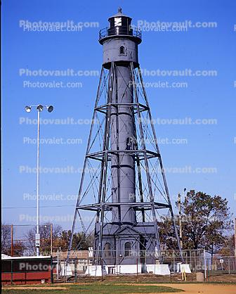 Tinicum Rear Range Lighthouse, skeletal tower, Paulsboro, Billingsport, East Coast, Atlantic Ocean, Eastern Seaboard