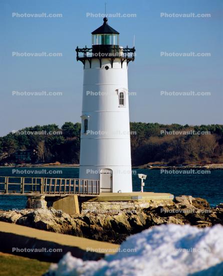 Portsmouth Harbor Lighthouse, New Castle Island, New Hampshire, Atlantic Ocean, East Coast, Eastern Seaboard, Harbor