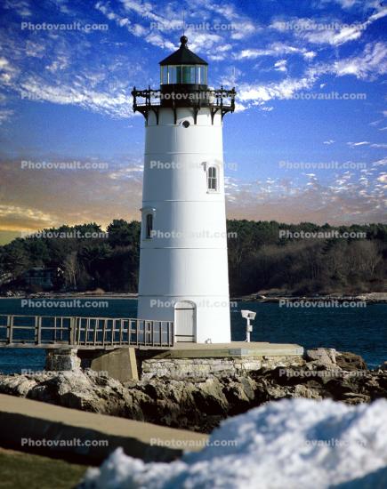 Portsmouth Harbor Lighthouse, New castle Island, New Hampshire, Atlantic Ocean, East Coast, Eastern Seaboard, Harbor
