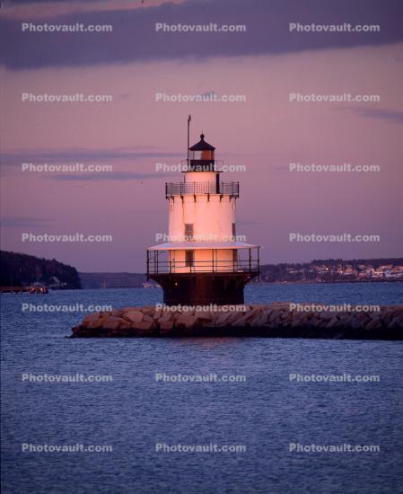 Spring Point Ledge Lighthouse, Portland, Maine, Atlantic Ocean, East Coast, Eastern Seaboard, Harbor
