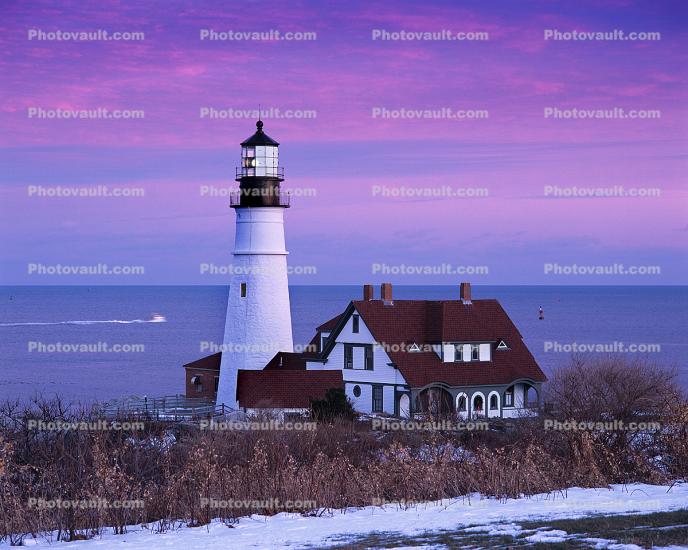 Portland Head Light, Fort Williams Park, Cape Elizabeth, Maine, East Coast, Eastern Seaboard, Atlantic Ocean