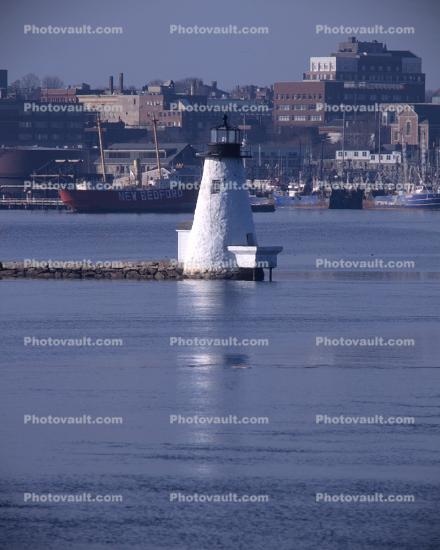 Palmer Island Lighthouse, New Bedford, Massachusetts, East Coast, Eastern Seaboard, Atlantic Ocean