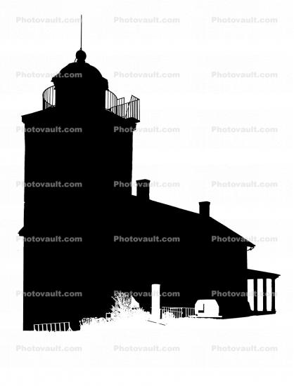 Horton Point Lighthouse silhouette, 1857, Long Island, New York State, Atlantic Ocean, Eastern Seaboard, East Coast, logo, shape