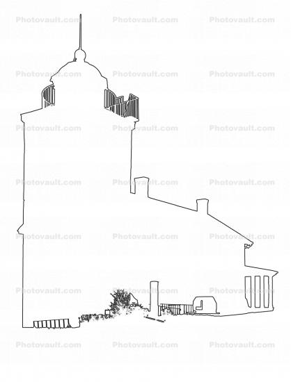Horton Point Lighthouse outline, line drawing