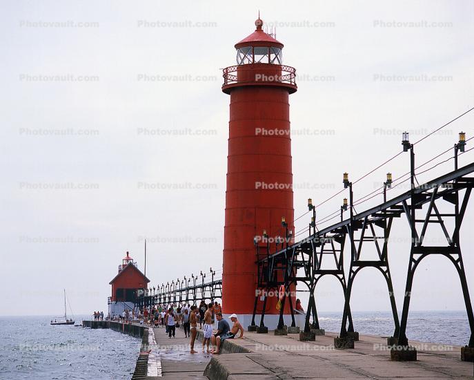 Grand Haven Lighthouse, Michigan, Lake Michigan, Great Lakes