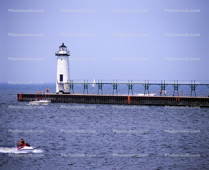 Ludington North Pierhead Lighthouse, Lake Michigan, Great Lakes