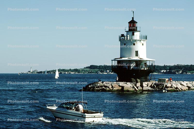 Spring Point Ledge Lighthouse, Portland, Maine, Atlantic Ocean, East Coast, Eastern Seaboard