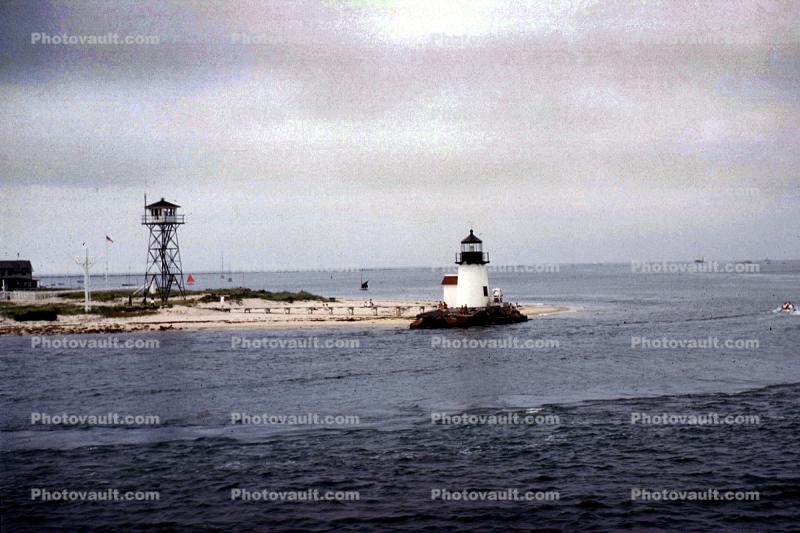 Brant Point Lighthouse, Beach, Rocks, Nantucket, Massachusetts, East Coast, Eastern Seaboard, Atlantic Ocean