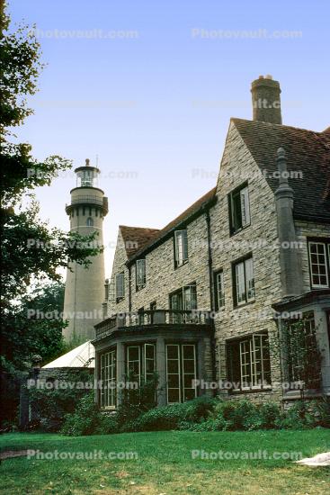 Grosse Point Harbor Lighthouse, Evanston, Illinois, Lake Michigan, Great Lakes