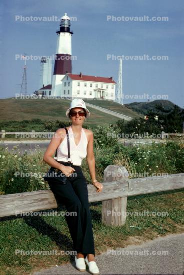 Smiling Woman, lady, Montauk Point Lighthouse