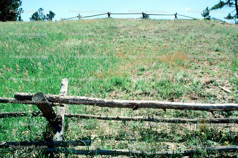 Fence, Grass, Hillside