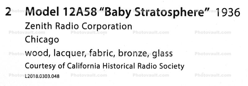 Zenith 12A58 Baby Stratosphere, 1936