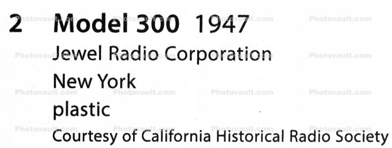 Jewel Radio Model 300 Radio, 1947