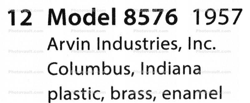 Arvin Industries Model 8576, 1957, Transistor Radio