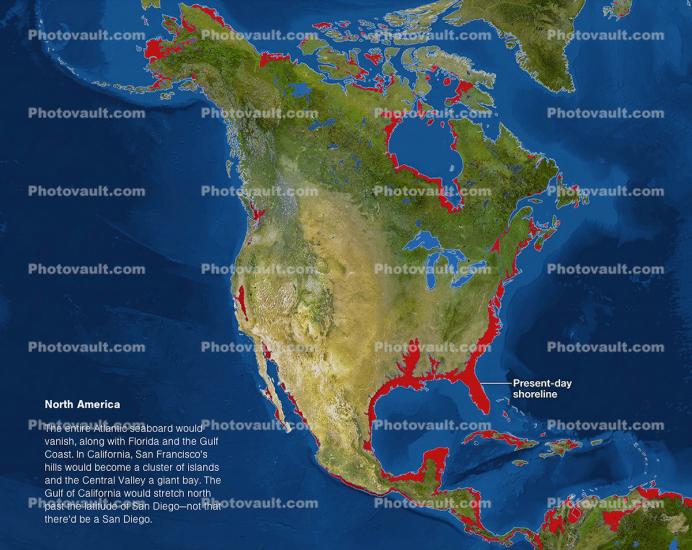 Map of Land Underwater due to Global Warming