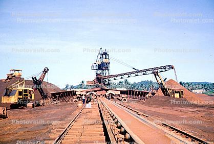 Cranes, Shovel, Conveyer Belt, Dunggan, Malaysia, 1950s