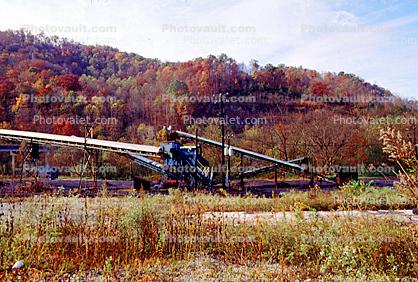 Coal Mining, Conveyer Belt, near Hazard, Kentucky, Hills, Fall Colors, Autumn