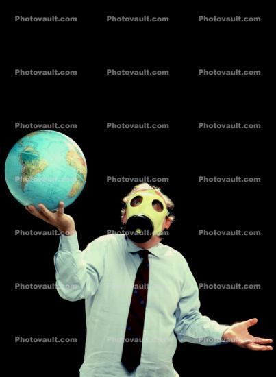 Gas Mask, Earth, Globe, Ball