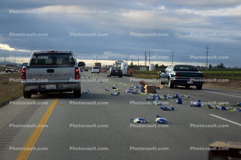 Trash Spill, US Highway 101, south of Salinas