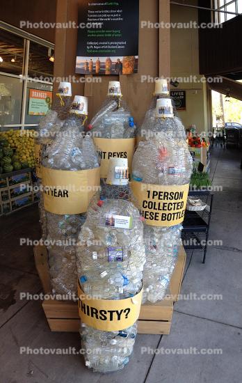 Bags of plastic water bottles, waste plastic
