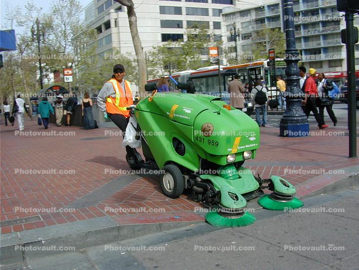 Sidewalk Cleaner, Street Cleaner, Rotary Brush, Vacuum, Truck