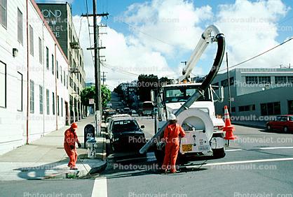 Vacuum Suction Sewage Truck, Potrero Hill, 17th and Mississippi Streets