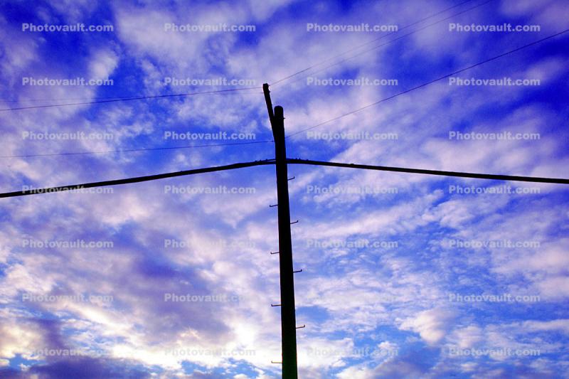 Transmission Lines, Powerline, Powerpole, Clouds